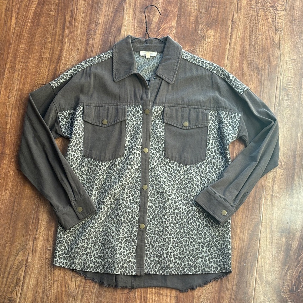 Leopard Print Button-Up Shirt